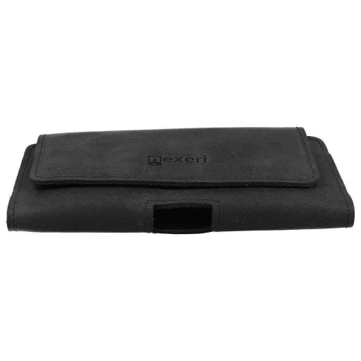 SAMSUNG GALAXY S8 / IPHONE X Nexeri 3D Crazy Övre fűzhető bőr telefontartó tok fekete - 5