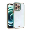 iPhone 13 Pro átlátszó tok zöld és arany színű kerettel Alphajack - 1