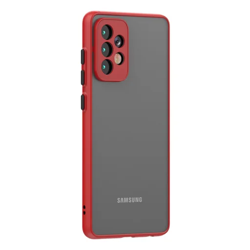 Samsung Galaxy A03s Smoke matt TPU tok piros kerettel Alphajack - 1
