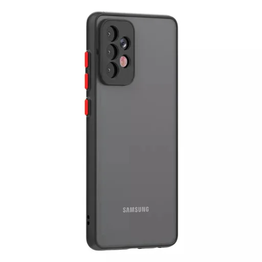 Samsung Galaxy A03s Smoke matt TPU tok fekete kerettel Alphajack - 1
