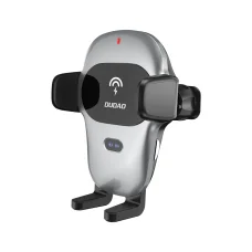 Dudao Univerzális Gravity autós tartó és Vezeték nélküli Qi töltő 15W szellőzőre szürke (F20xs)