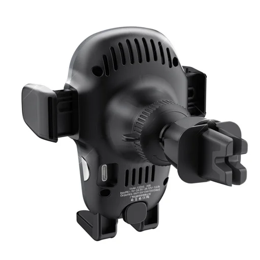 Dudao Univerzális Gravity autós tartó és Vezeték nélküli Qi töltő 15W szellőzőre szürke (F20xs) - 2