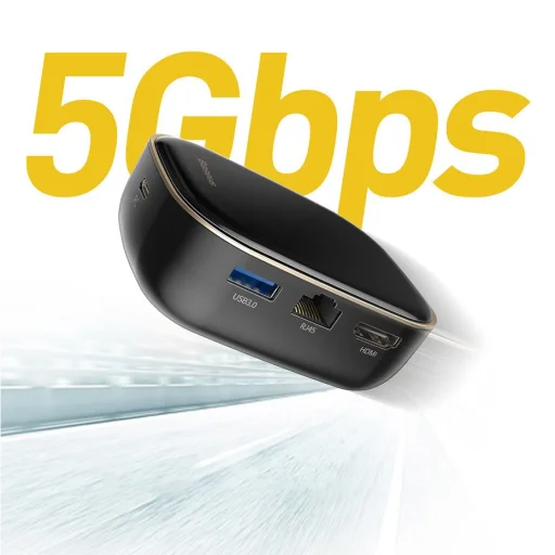 Baseus 6in1 USB Type-C HUB - (USB 3.0, RJ45, HDMI, SD, micro SD) PD 60W fekete (CAHUB-AU02) - 20