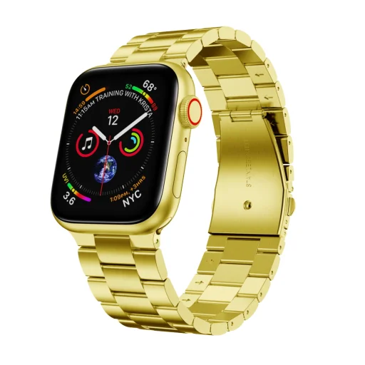 Apple Watch 4/5/6/7/8/SE/Ultra (42/44/45/49mm) fém óraszíj arany színű Alphajack - 1
