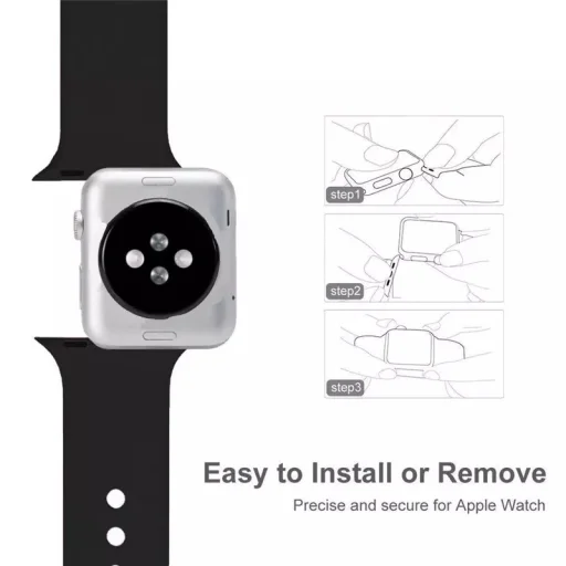 Apple Watch 4/5/6/7/8/SE/Ultra (42/44/45/49mm) szilikon óraszíj kék színű Alphajack - 4