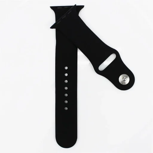 Apple Watch 4/5/6/7/8/SE (38/40/41mm) szilikon óraszíj fekete színű Alphajack - 2