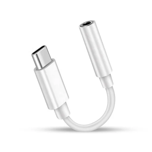USB Type-C - 3.5mm jack átalakító adapter fehér (DAC chip) TRRS - 2