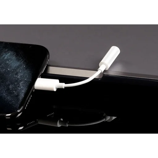 USB Type-C - 3.5mm jack átalakító adapter fehér (DAC chip) TRRS - 3