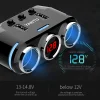 Szivargyújtós töltő elosztó 2xUSB + 2x Szivargyújtós aljzat 3.1A  kijelzővel thumbnail