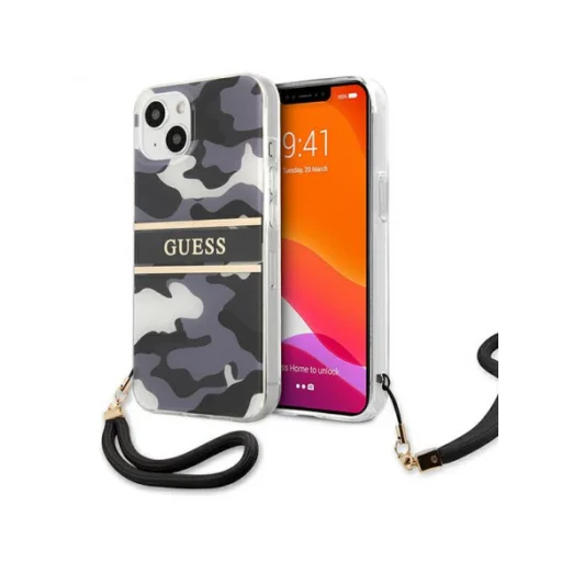 iPhone 13 Guess GUHCP13MKCABBK tok pánttal fekete - 3