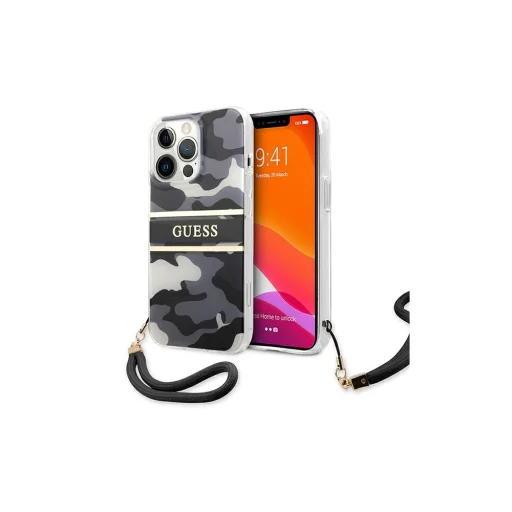 iPhone 13 Pro Guess GUHCP13LKCABBK tok pánttal fekete - 3