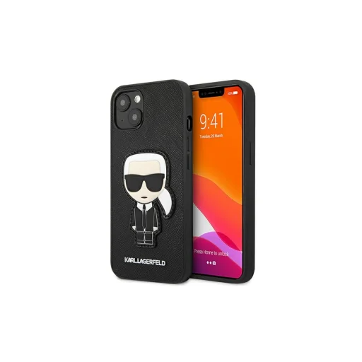 iPhone 13 Mini Karl Lagerfeld Saffiano Head tok fekete (KLHCP13SOKPK) - 1