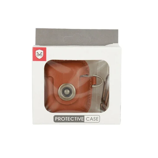 Airpods 1/2 bőr tok barna - 2