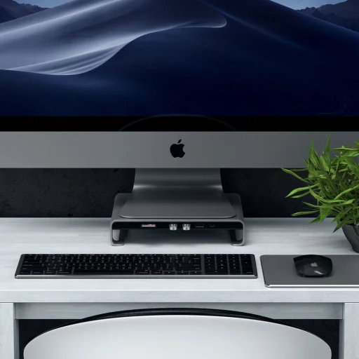 Satechi Alumínium iMac- és kijelzőállvány HUB asztroszürke (ST-AMSHM) - 6