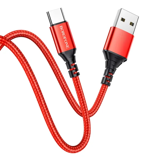 Borofone BX54 Ultra Bright USB - USB Type-C kábel 2.4A 1m piros - 1