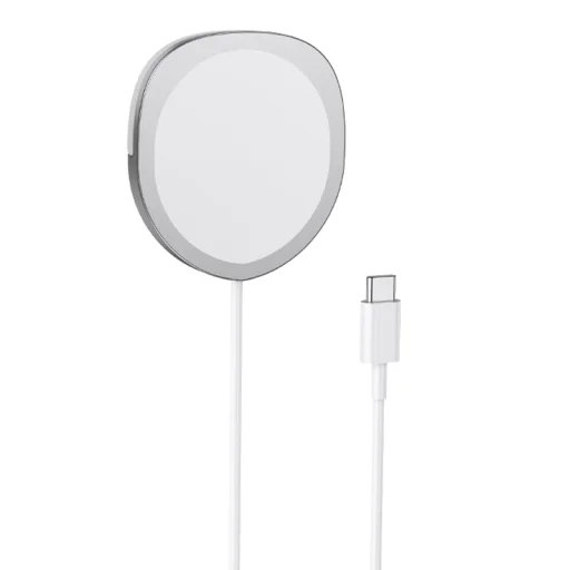 Borofone BQ12 Core Magnetic Vezeték nélküli Qi töltő 15W Ezüst - 1