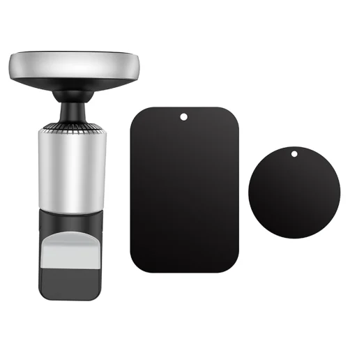 Borofone BH44 Univerzális Mágneses Autós Telefontartó Szellőzőre Fekete - Ezüst - 7