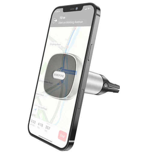 Borofone BH44 Univerzális Mágneses Autós Telefontartó Szellőzőre Fekete - Ezüst - 8