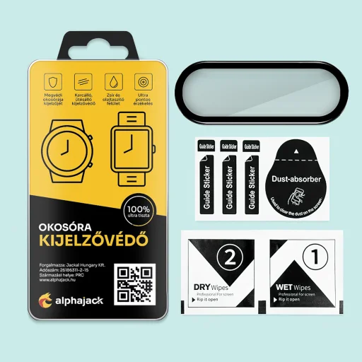  Xiaomi Mi Band 6 kijelzővédő fólia fekete kerettel Alphajack - 2