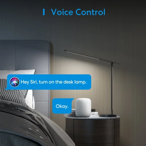 Meross Szemkímélő LED Okos Asztali Lámpa Fekete - 5