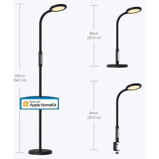 Meross Okos 3in1 LED álló Lámpa Fekete - 2