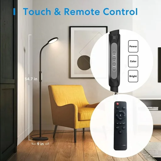 Meross Okos 3in1 LED álló Lámpa Fekete - 5