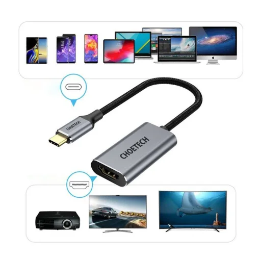 Choetech egyirányú adapter USB Type C-HDMI 4K 60Hz 1,5m szürke (HUB-H12) - 2