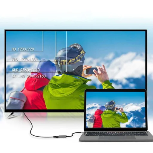 Choetech egyirányú adapter USB Type C-HDMI 4K 60Hz 1,5m szürke (HUB-H12) - 3