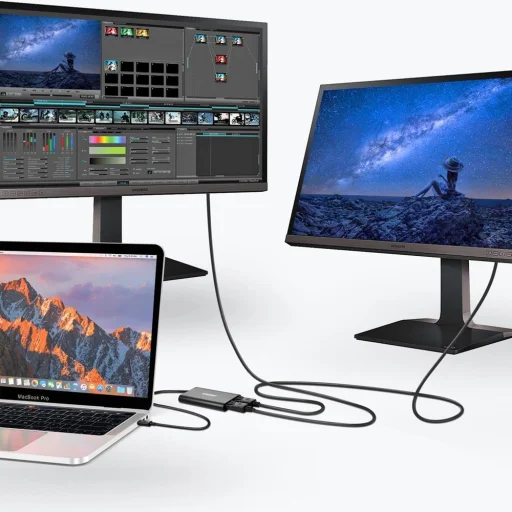 Choetech csatlakozóadapter USB Type C Thunderbolt 3 (40Gbps) 2x HDMI 2.0 4K 60Hz fekete (HUB-H07) - 3