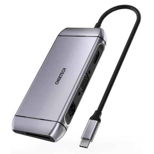 Choetech 9 az 1-ben multifunkcionális USB Type C HUB szürke (HUB-M15) - 1