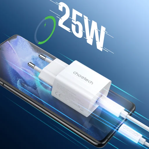 Choetech fali gyorstöltő adapter USB Type C 25W EU fehér (PD6003-EU) - 4