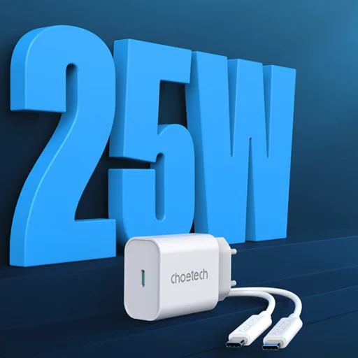 Choetech fali gyorstöltő adapter USB Type C 25W EU fehér (PD6003-EU) - 2