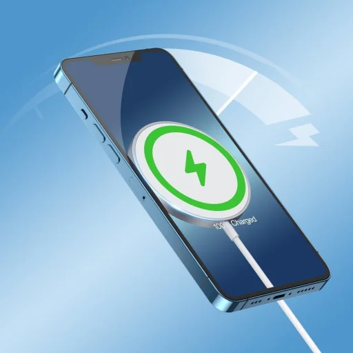 Choetech 15 W-os mágneses vezeték nélküli töltőkészlet Qi + 20 W-os tápfeszültség-töltő (MagSafe-kompatibilis) Fehér (T517-F) - 8