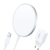 Choetech 15 W-os mágneses vezeték nélküli töltőkészlet Qi + 20 W-os tápfeszültség-töltő (MagSafe-kompatibilis) Fehér (T517-F) thumbnail