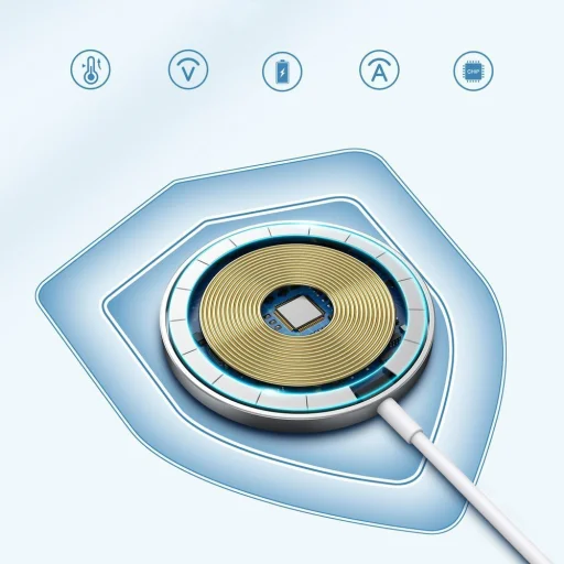 Choetech 15 W-os mágneses vezeték nélküli töltőkészlet Qi + 20 W-os tápfeszültség-töltő (MagSafe-kompatibilis) Fehér (T517-F) - 13