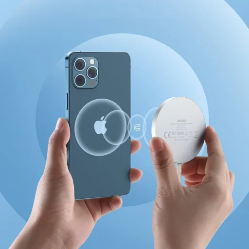 Choetech 15 W-os mágneses vezeték nélküli töltőkészlet Qi + 20 W-os tápfeszültség-töltő (MagSafe-kompatibilis) Fehér (T517-F) - 9