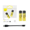 Baseus 2x 1920mAh AA R6 újratölthető elem beépített micro USB töltőporttal fekete és sárga színben (PCWH000211) - 9