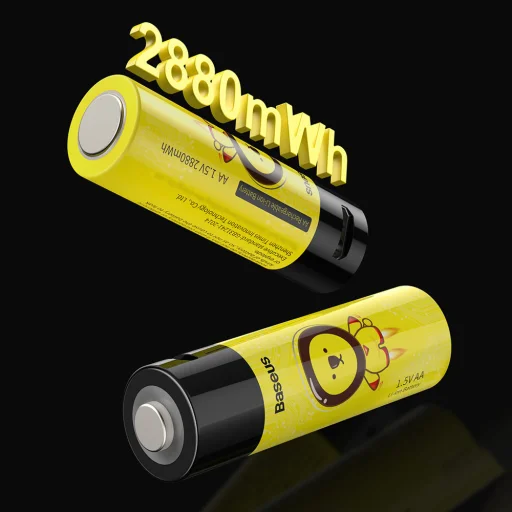Baseus 2x 1920mAh AA R6 újratölthető elem beépített micro USB töltőporttal fekete és sárga színben (PCWH000211) - 9