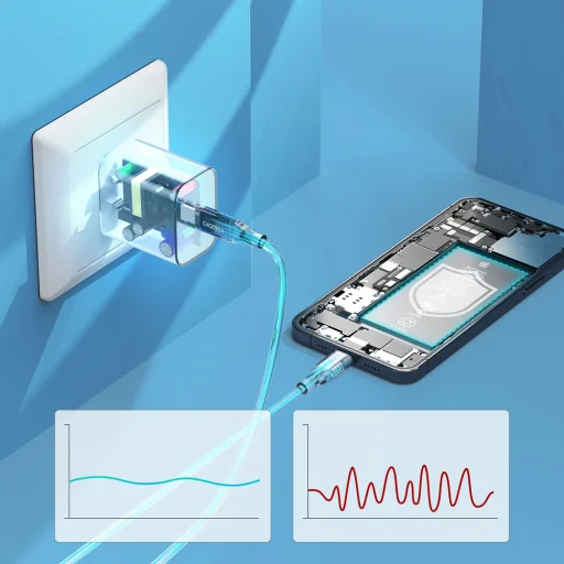 Choetech USB fali töltő adapter Type C 20W tápellátás + USB C - Lightning kábel 1,2m fehér (PD5005) - 7