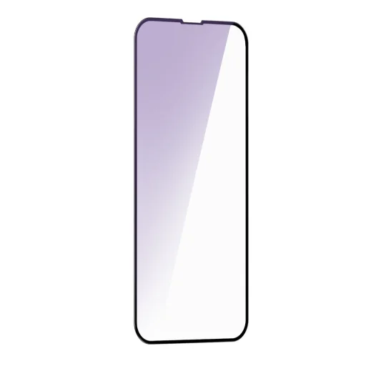iPhone 13/ 13 Pro / 14 Baseus Anti Blue Light 2x kijelzővédő üvegfólia 0,3 mm-es fekete kerettel (SGQP010401) - 2