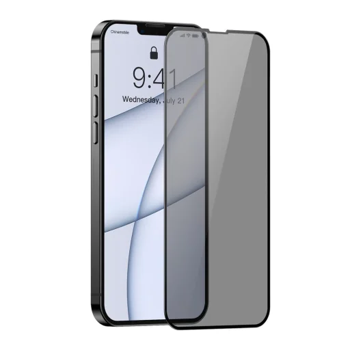 iPhone 13 Pro Max/14 Plus Baseus Anti Spy Full Screen Glass 0,23mm 2x kijelzővédő üvegfólia fekete kerettel (SGQP020501) - 8