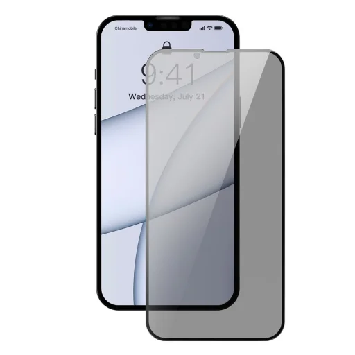 iPhone 13 Pro Max/14 Plus Baseus Anti Spy Full Screen Glass 0,23mm 2x kijelzővédő üvegfólia fekete kerettel (SGQP020501) - 1