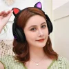 Bluetooth vezeték nélküli fejhallgató cica füllel fekete thumbnail