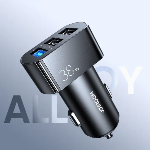 Joyroom autós töltő Quick Charge 3.0 4,5A 38W 3x USB fekete (C-A19) - 2