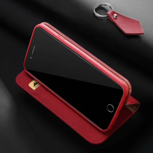 iPhone SE 2020 / iPhone 8 / iPhone 7 Dux Ducis Wish valódi bőr fliptok fekete - 3