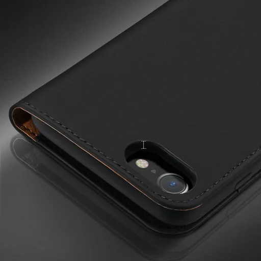 iPhone SE 2020 / iPhone 8 / iPhone 7 Dux Ducis Wish valódi bőr fliptok fekete - 5