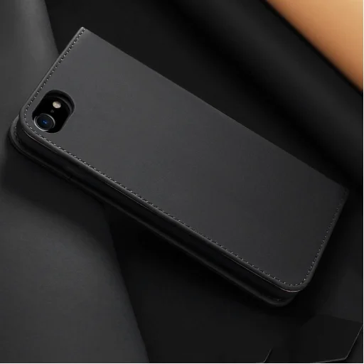 iPhone SE 2020 / iPhone 8 / iPhone 7 Dux Ducis Wish valódi bőr fliptok fekete - 10