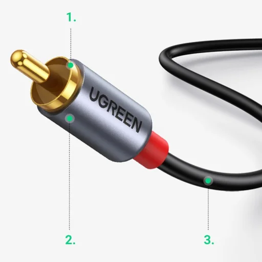 Ugreen USB Type-C  - 2RCA audio kábel 1.5m szürke (20193 CM451) - 5