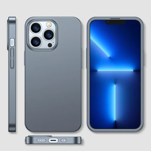 iPhone 13 Pro Max Joyroom 360 Full Case tok + kijelzővédő üvegfólia szürke - 3