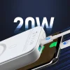 Joyroom power bank 10000mAh 20W vezeték nélküli Qi töltővel 15W iPhone MagSafe kompatibilis fehér - 4